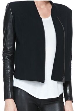 New Helmut Lang leather wool jacket